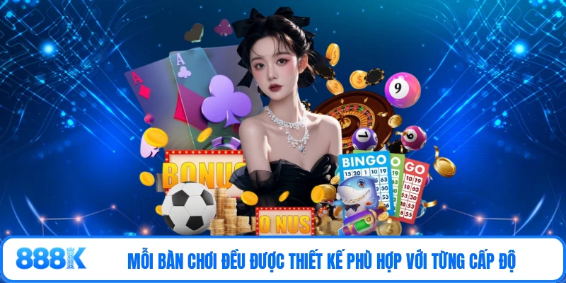 Mỗi bàn chơi đều được thiết kế phù hợp với từng cấp độ
